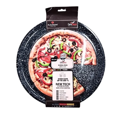 Tava pizza otel carbon Blaumann Cerastone dimensiune 36x1.1 cm
